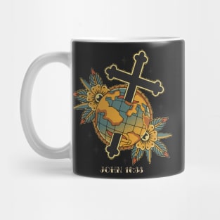 Cross Globe American Traditional Tattoo Flash Mug